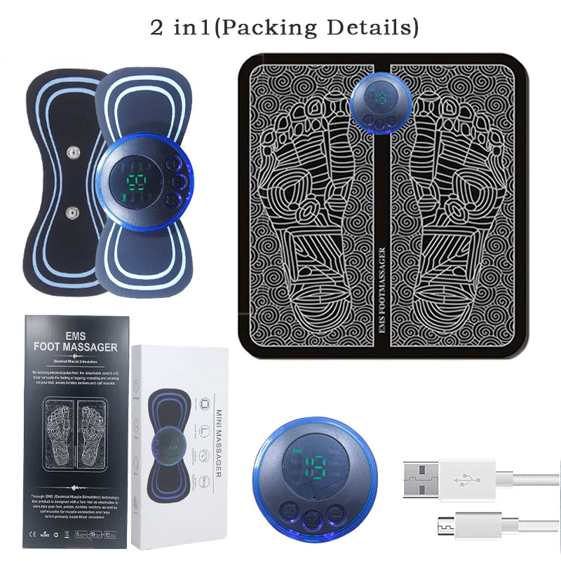 Portable Massage Foot Pad & Full Body Massager Set – Relaxation for Feet, Neck, Back & Body Anytime, Anywhere - The Little Market Shop