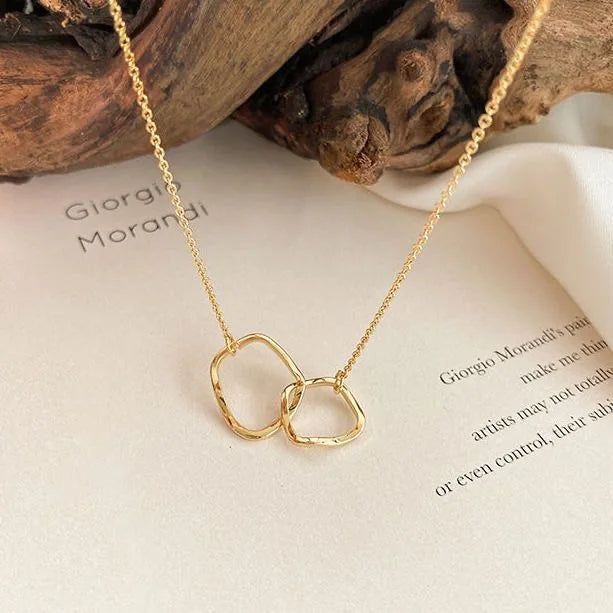 Elegant Crystal Circle Pendant Necklace – Trendy Golden Fashion Jewelllery - The Little Market Shop