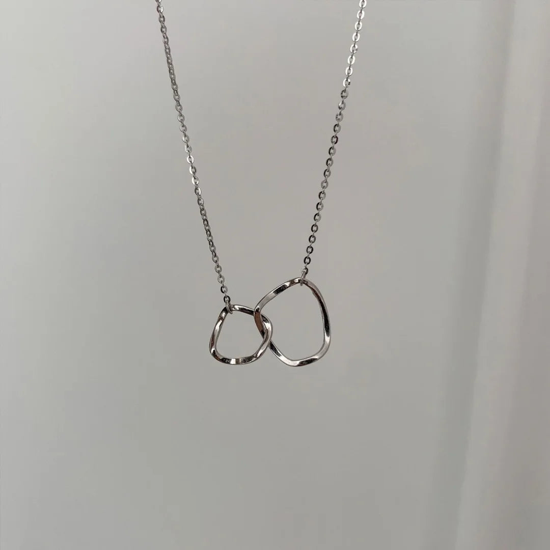 Elegant Crystal Circle Pendant Necklace – Trendy Golden Fashion Jewelllery - The Little Market Shop