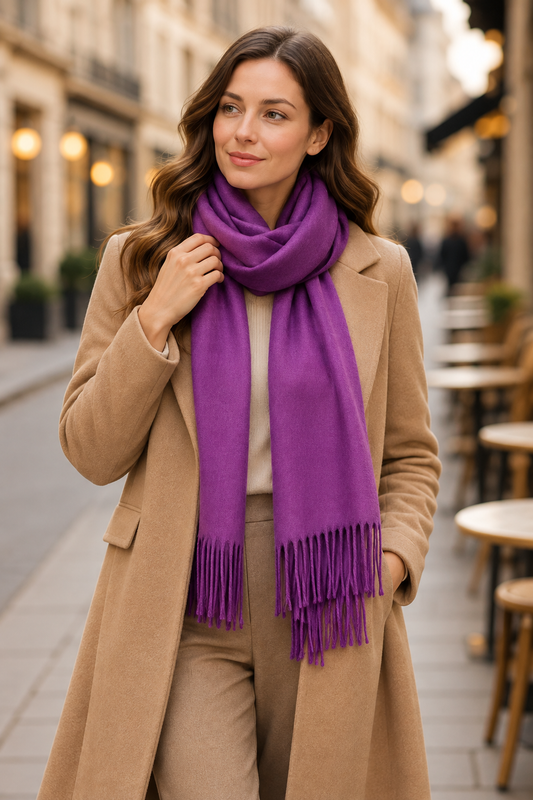 Purple Cashmere Scarf & Shawl for Women