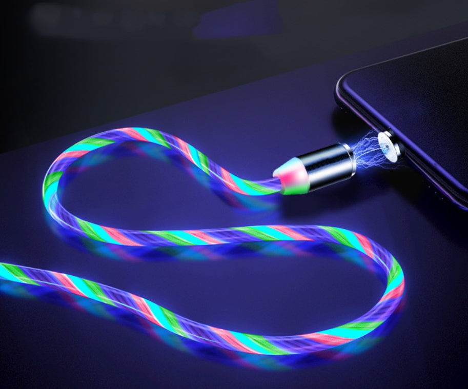 Flowing Light Magnetic Charging Cable for iPhone, Android, Type-C - The Little Market Shop