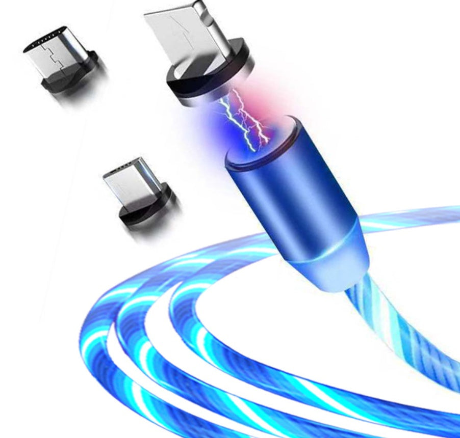 Flowing Light Magnetic Charging Cable for iPhone, Android, Type-C - The Little Market Shop