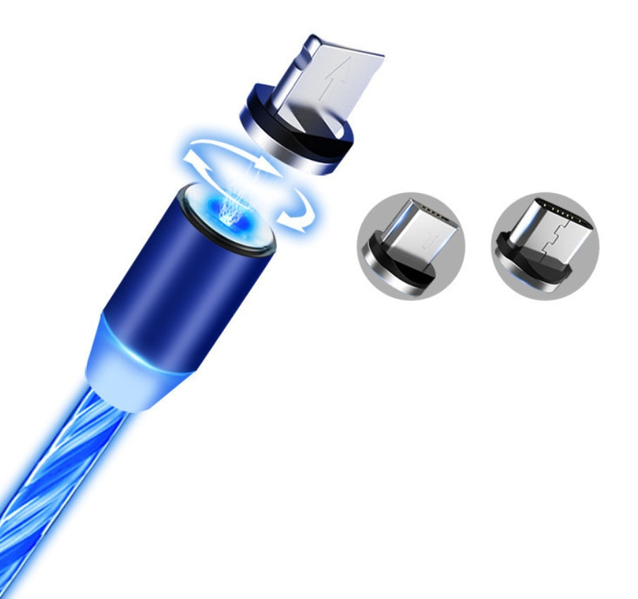 Flowing Light Magnetic Charging Cable for iPhone, Android, Type-C - The Little Market Shop