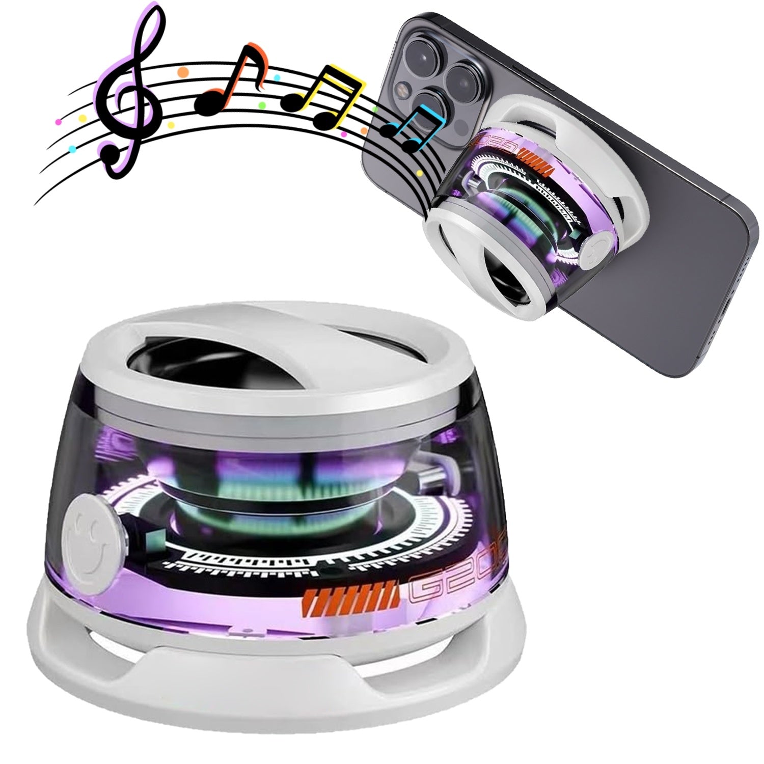 G200 Mini Bluetooth Speaker with RGB Lights & Phone Holder - The Little Market Shop