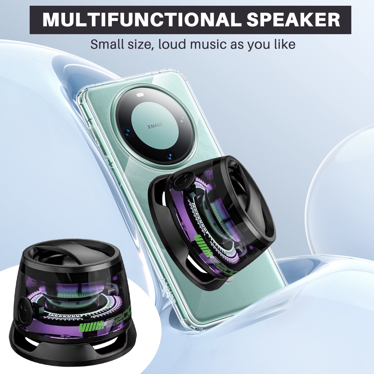 G200 Mini Bluetooth Speaker with RGB Lights & Phone Holder - The Little Market Shop