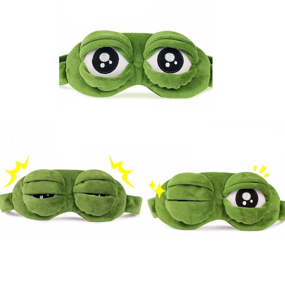 3D Cute Frog Sleep Eye Mask – Soft Comfortable Eye Cover for Travel, Office & Stress Relief - The Little Market Shop