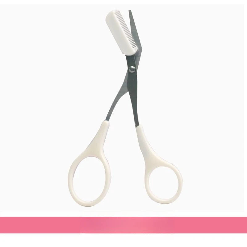 Pink Eyebrow Trimmer Scissors with Comb – Precision Brow Grooming - The Little Market Shop