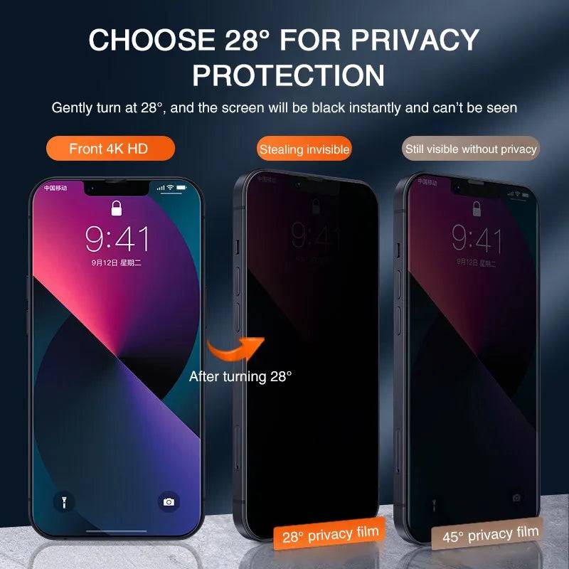 Protect Your Privacy with Full Cover Anti-Spy Screen Protector for iPhone: Shield Your Screen iPhone 11 12 13 14 Tempered Glass FREE SHIPPING - The Little Market Shop