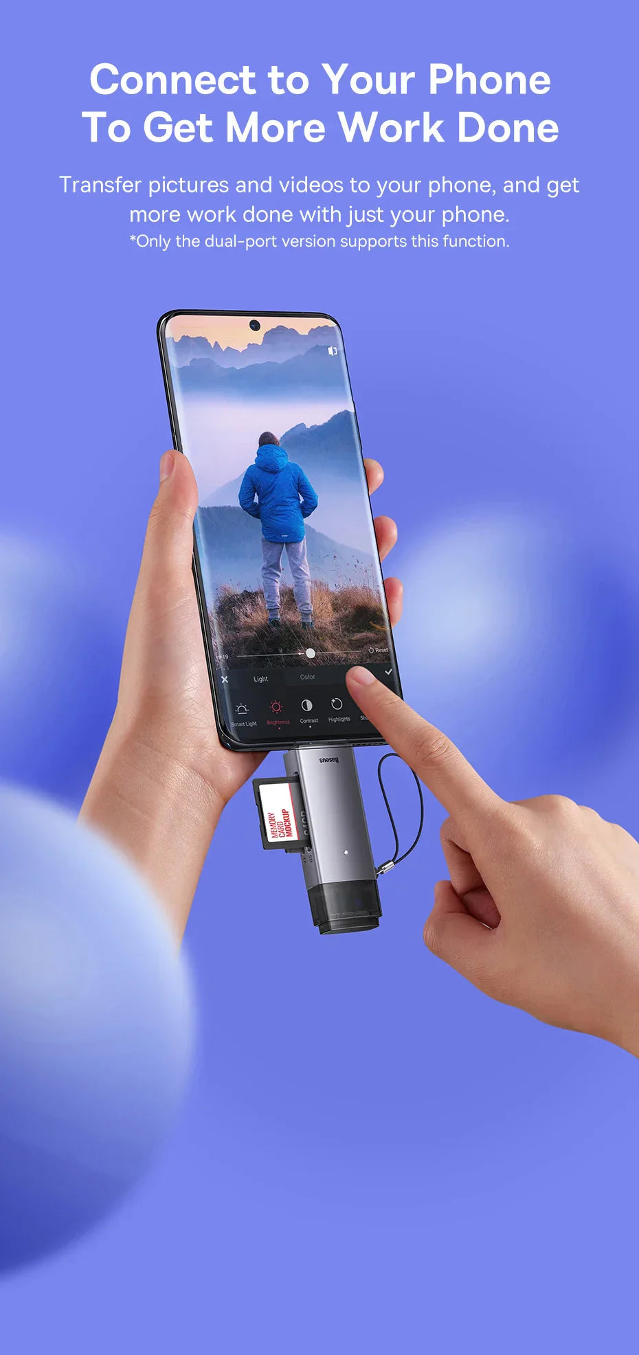 High-Speed Baseus USB-C/USB 3.0 Card Reader, 2TB SD/Micro SD Ready. - The Little Market Shop