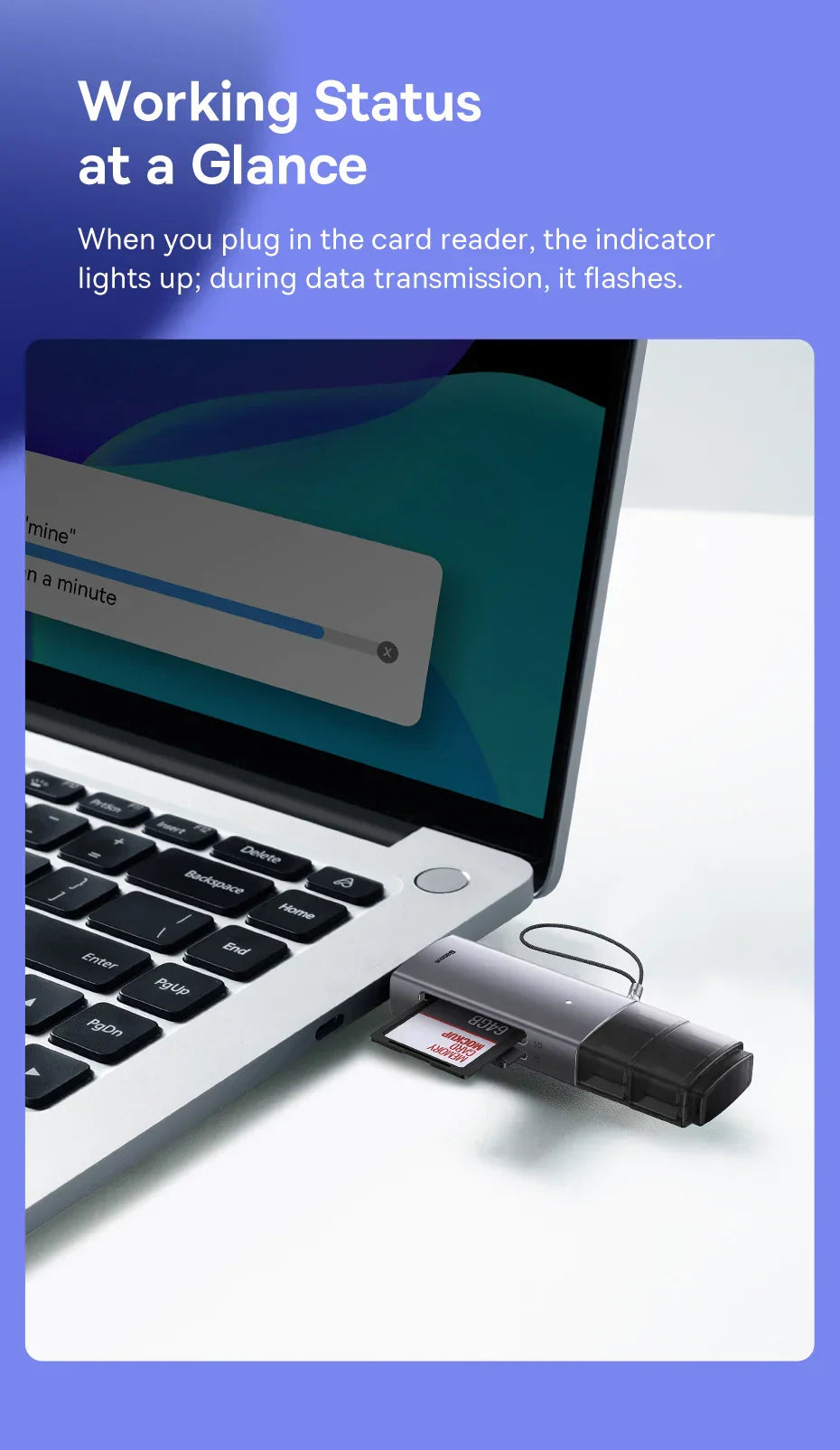 High-Speed Baseus USB-C/USB 3.0 Card Reader, 2TB SD/Micro SD Ready. - The Little Market Shop
