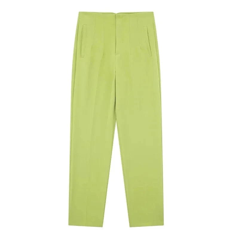 High Waist Formal Office Pants for Women - Slim Fit Pencil Trousers - The Little Market Shop