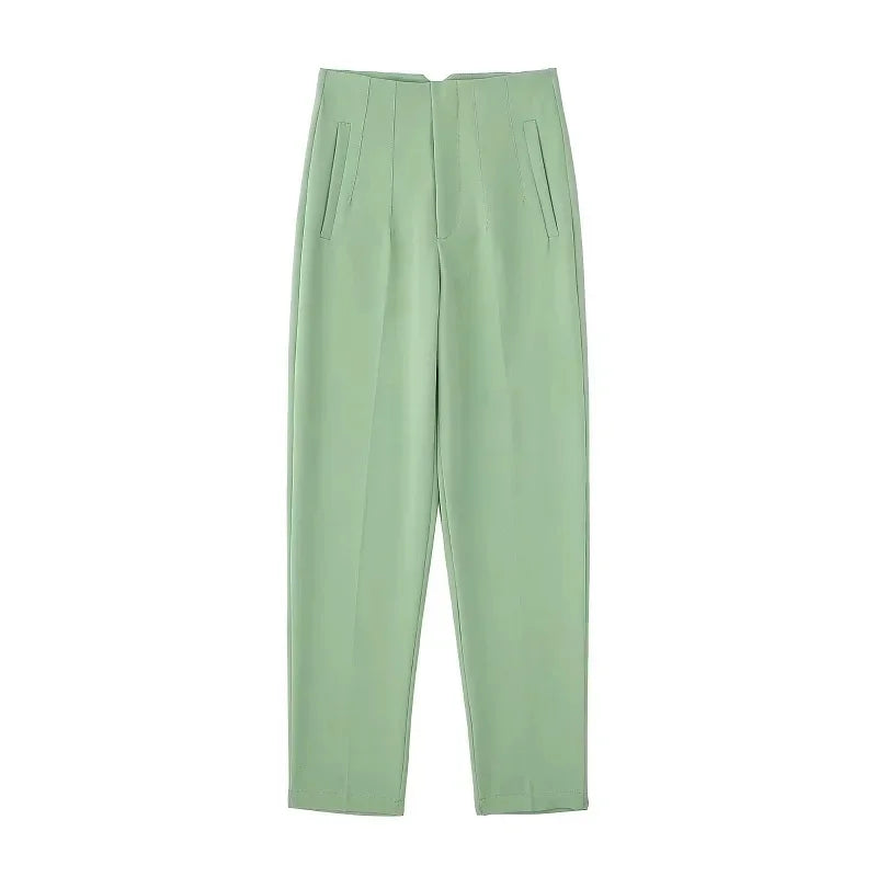 High Waist Formal Office Pants for Women - Slim Fit Pencil Trousers - The Little Market Shop