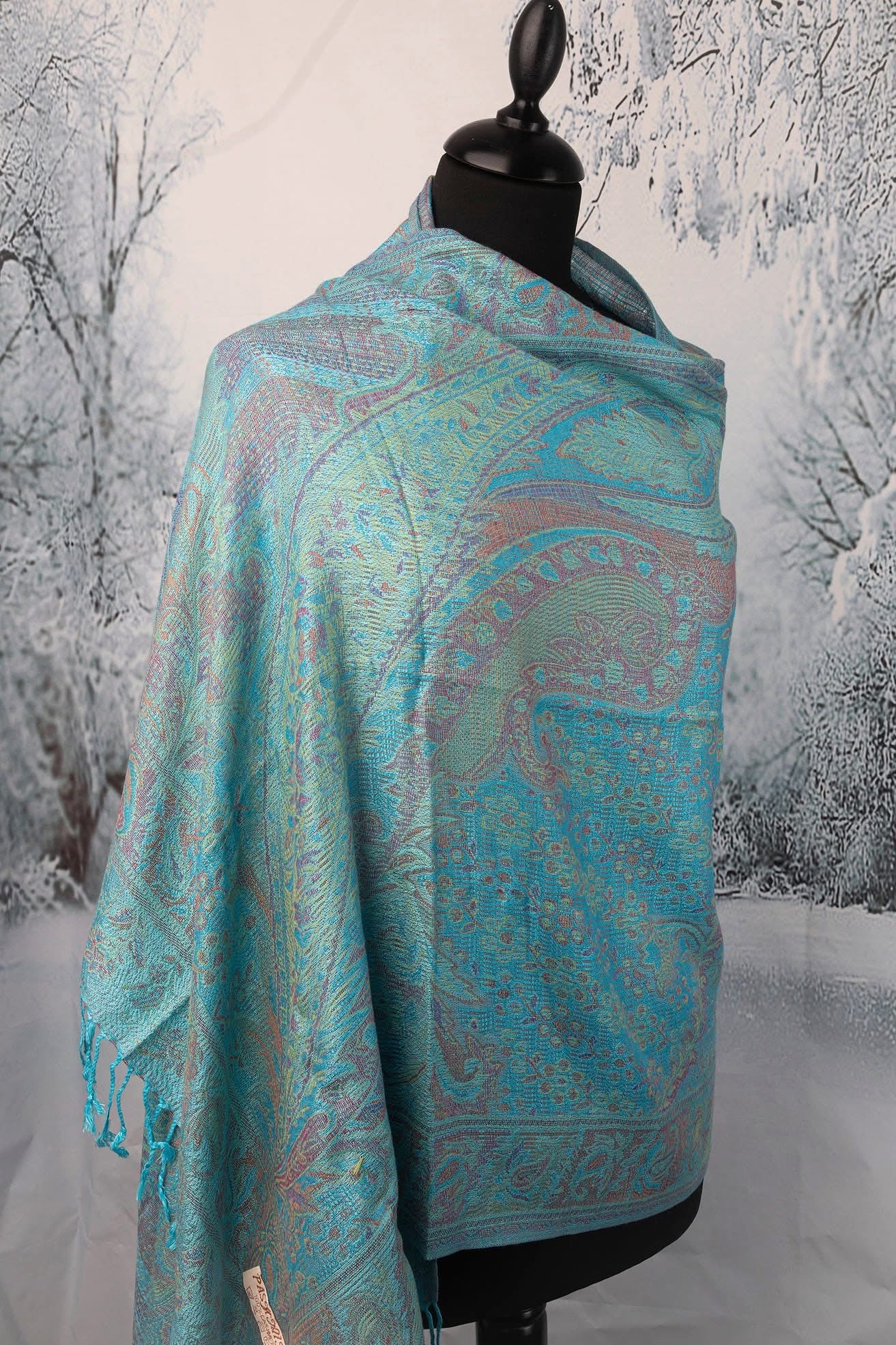 Luxury Pashmina Wool Evening Wrap – Elegant Wedding & Formal Shawl for Women - The Little Market Shop