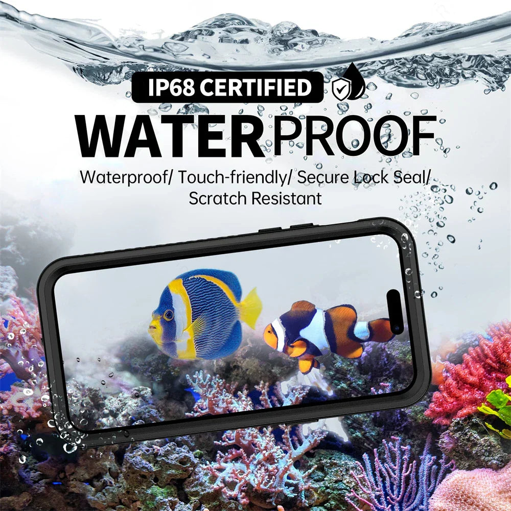 IP68 Waterproof iPhone Case – Heavy Duty Shockproof Full Protection - The Little Market Shop