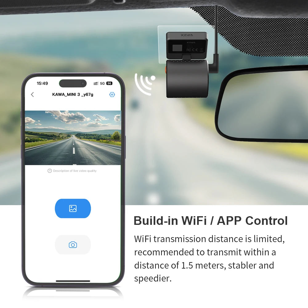KAWA MINI 3 Dash Cam – 2K Car DVR with Night Vision, WiFi & Voice Control - The Little Market Shop