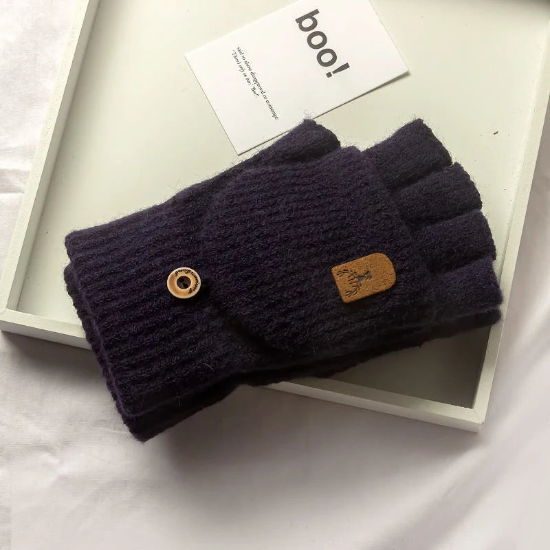 fingerless touchscreen winter gloves Warm Half Finger Unisex - The Little Market Shop