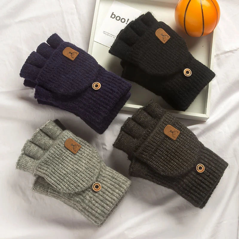 fingerless touchscreen winter gloves Warm Half Finger Unisex - The Little Market Shop