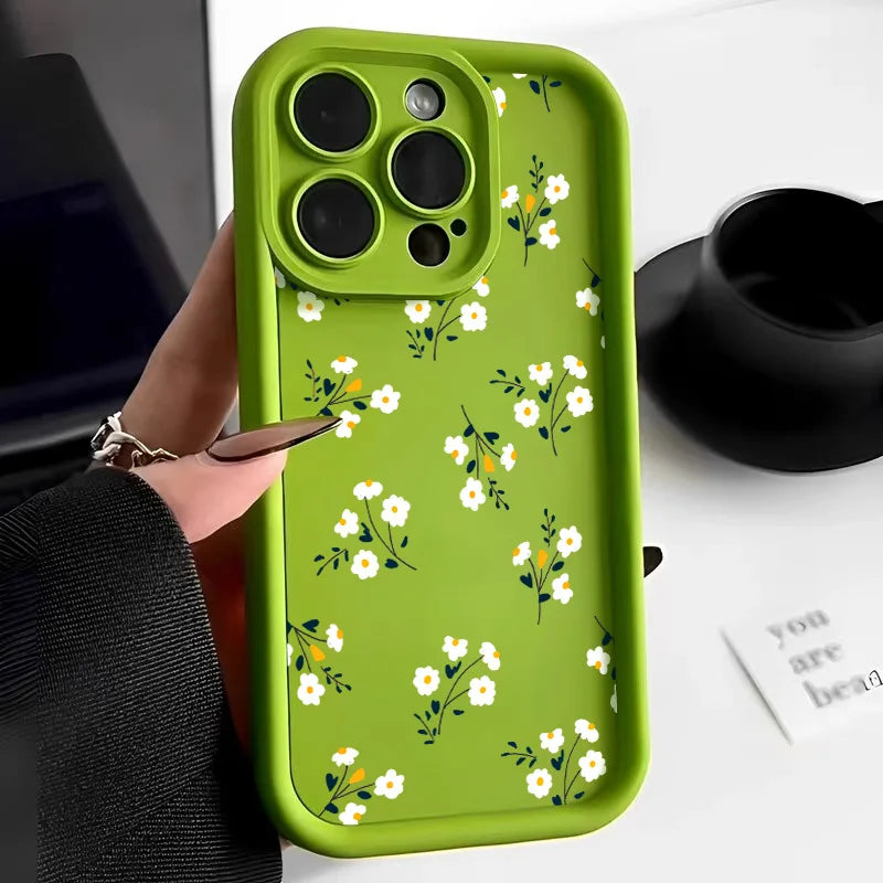 Liquid Silicone Floral iPhone Case - Shockproof Cover for All Models - The Little Market Shop