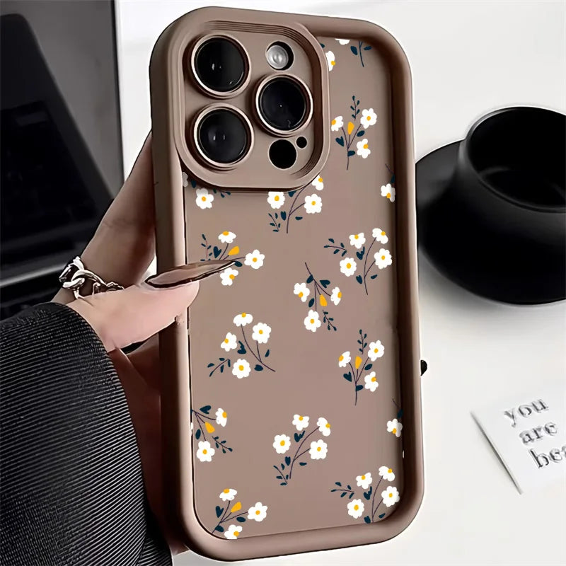 Liquid Silicone Floral iPhone Case - Shockproof Cover for All Models - The Little Market Shop
