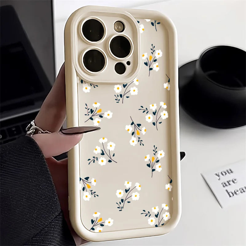Liquid Silicone Floral iPhone Case - Shockproof Cover for All Models - The Little Market Shop