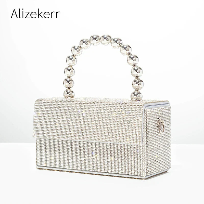 Luxury Crystal Evening Clutch – Shiny Rhinestone Wedding Purse - The Little Market Shop