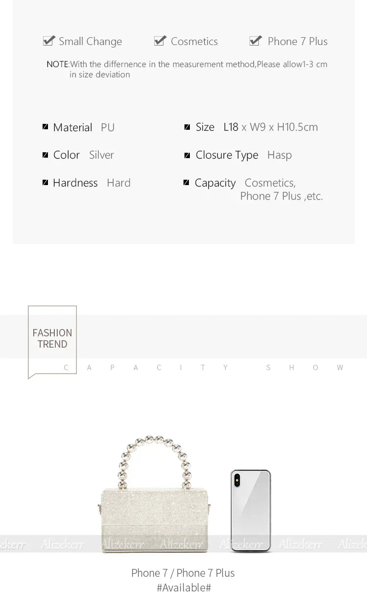 Luxury Crystal Evening Clutch – Shiny Rhinestone Wedding Purse - The Little Market Shop