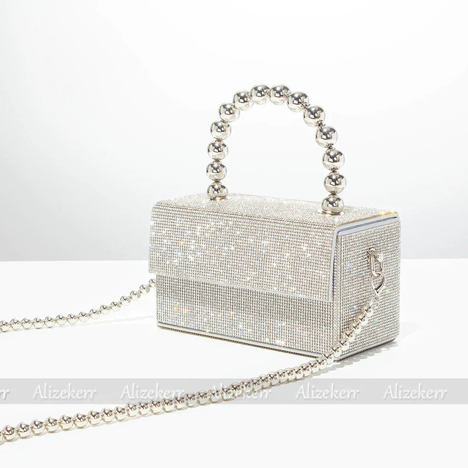 Luxury Crystal Evening Clutch – Shiny Rhinestone Wedding Purse - The Little Market Shop
