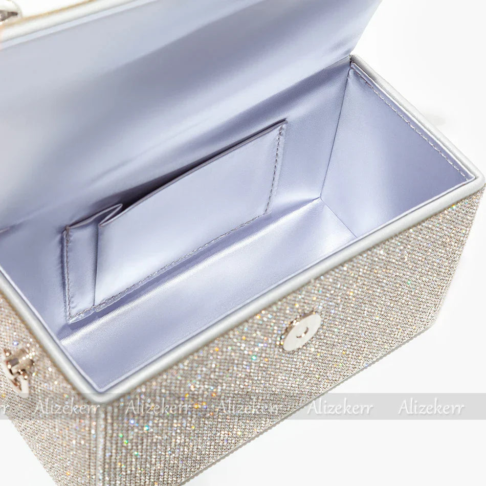 Luxury Crystal Evening Clutch – Shiny Rhinestone Wedding Purse - The Little Market Shop