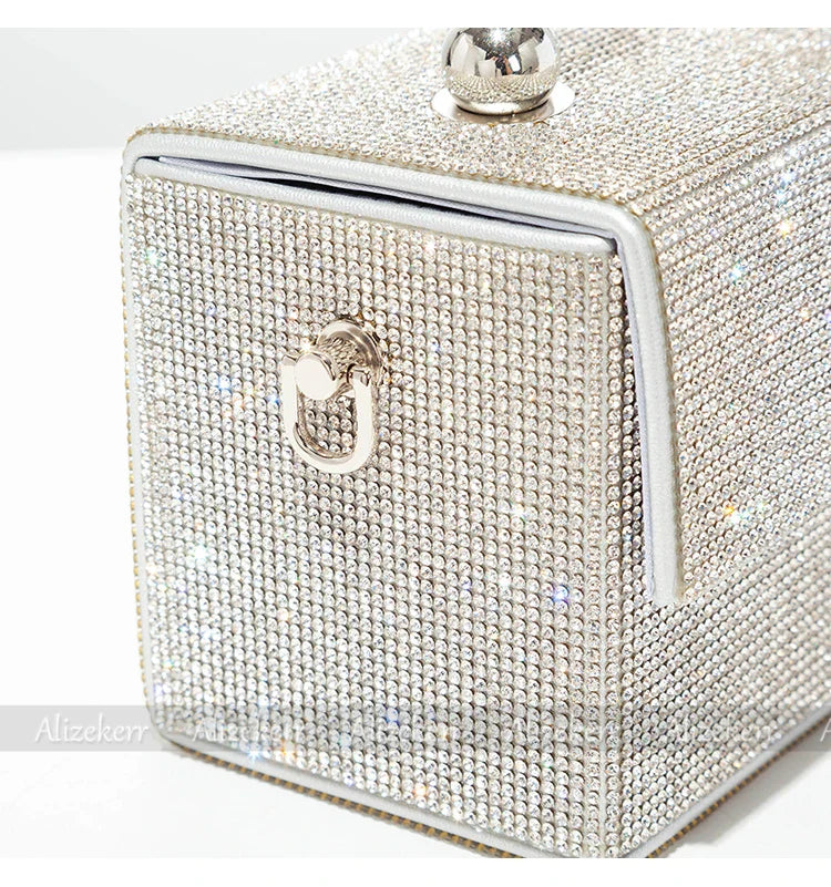Luxury Crystal Evening Clutch – Shiny Rhinestone Wedding Purse - The Little Market Shop