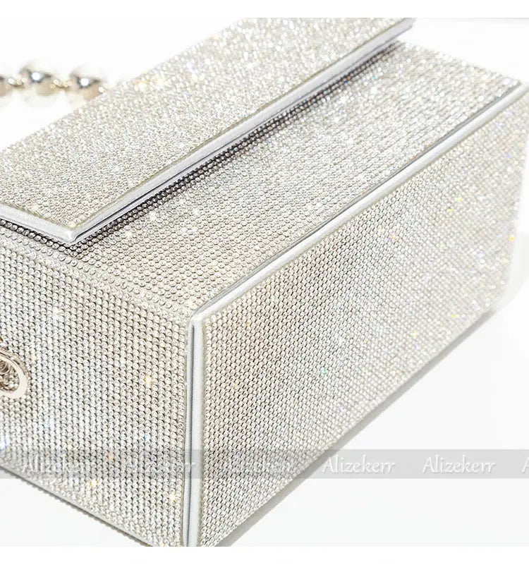 Luxury Crystal Evening Clutch – Shiny Rhinestone Wedding Purse - The Little Market Shop