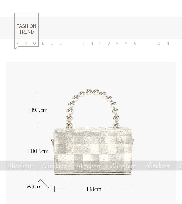 Luxury Crystal Evening Clutch – Shiny Rhinestone Wedding Purse - The Little Market Shop