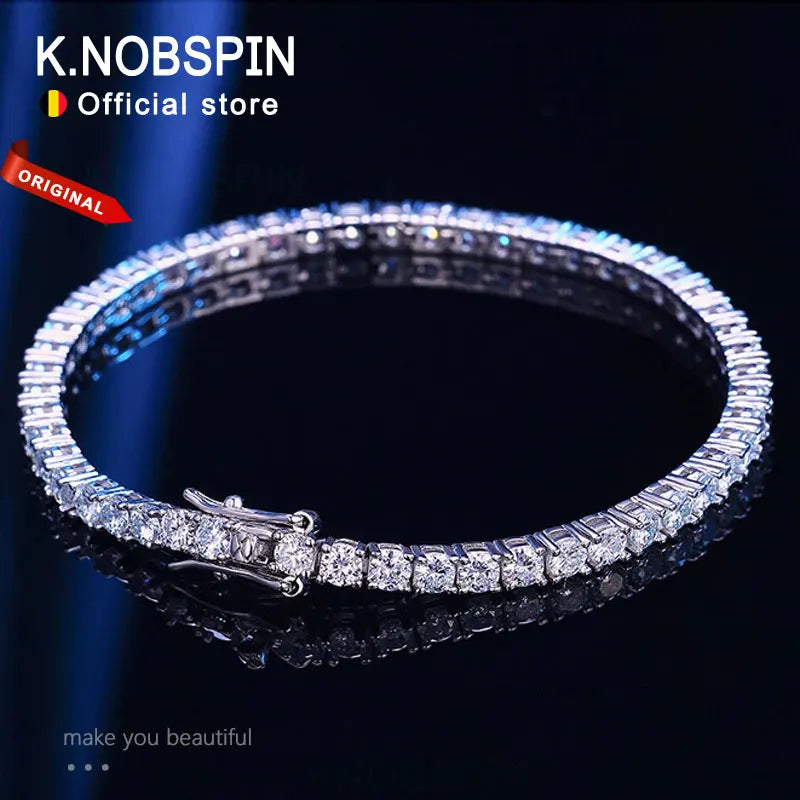 Luxury Moissanite Tennis Bracelet GRA Certified 925 Silver for Women & Men - The Little Market Shop