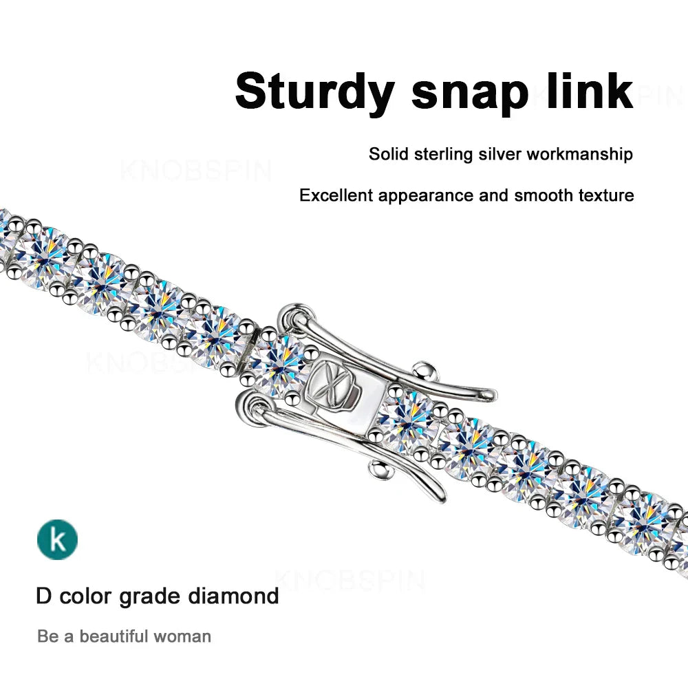 Luxury Moissanite Tennis Bracelet GRA Certified 925 Silver for Women & Men - The Little Market Shop