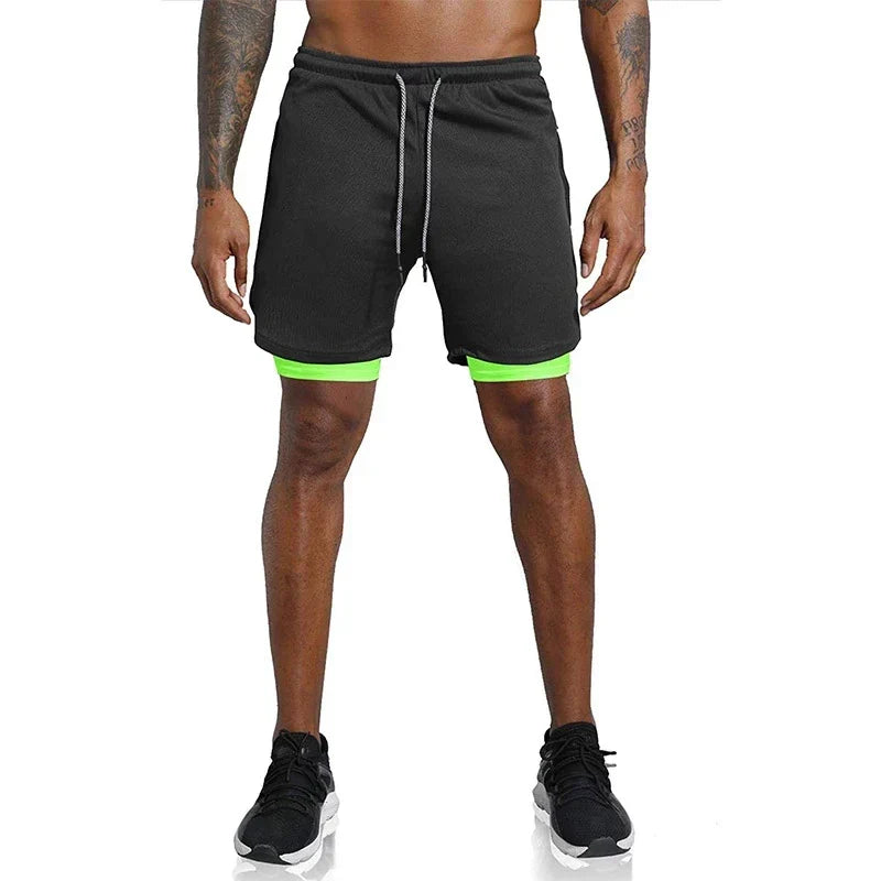 Men’s 2-in-1 Sport Shorts – Quick-Dry, Breathable, Gym & Running - The Little Market Shop