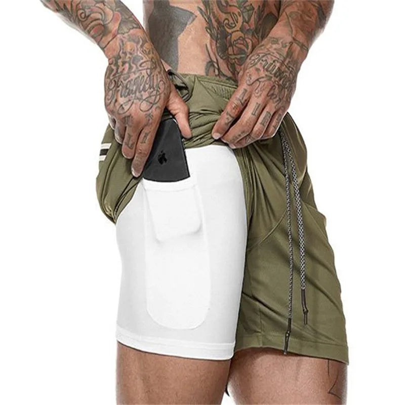 Men’s 2-in-1 Sport Shorts – Quick-Dry, Breathable, Gym & Running - The Little Market Shop