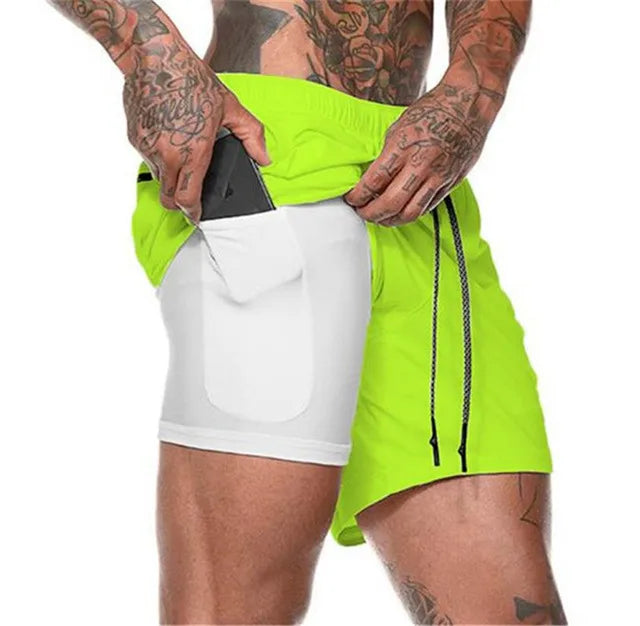 Men’s 2-in-1 Sport Shorts – Quick-Dry, Breathable, Gym & Running - The Little Market Shop