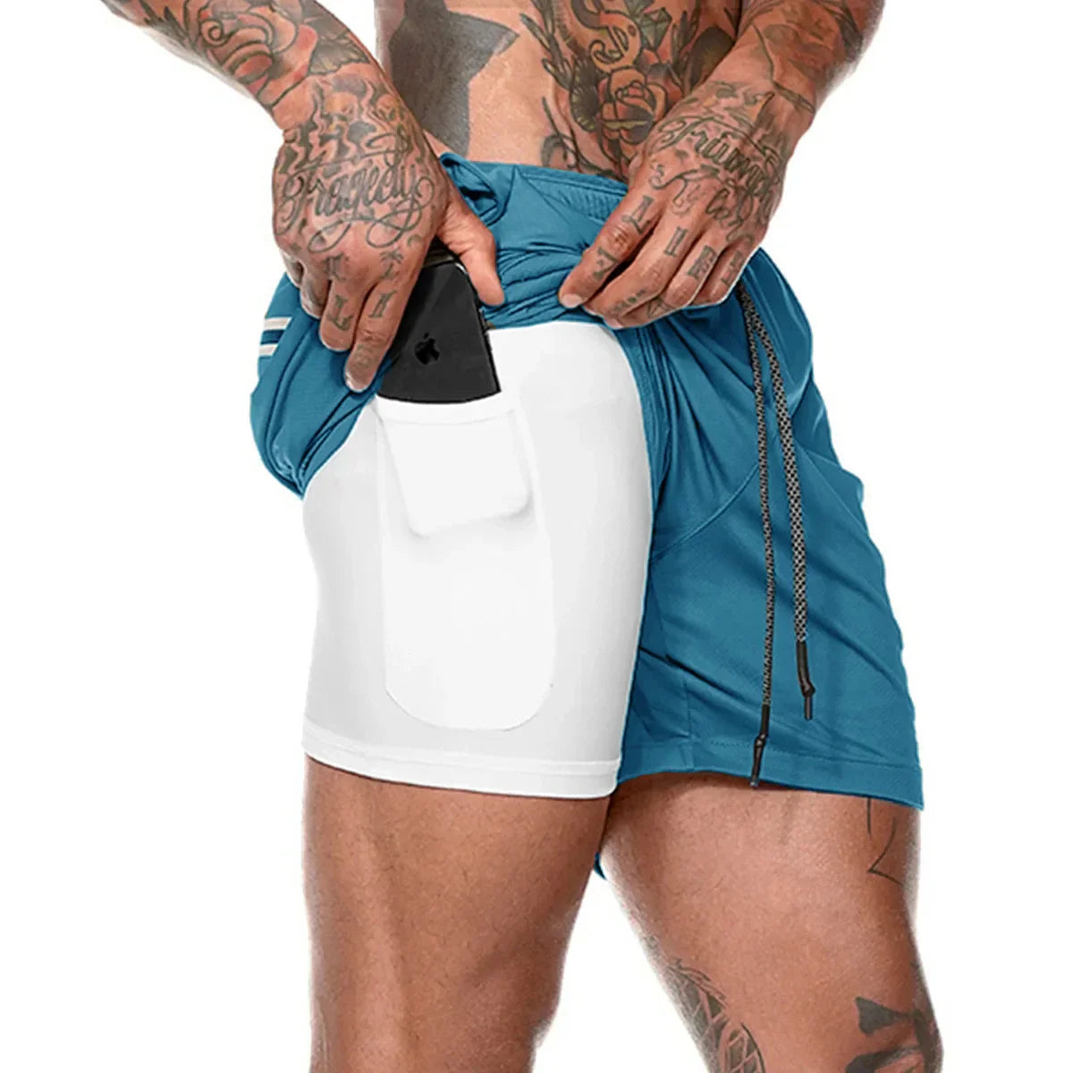 Men’s 2-in-1 Sport Shorts – Quick-Dry, Breathable, Gym & Running - The Little Market Shop