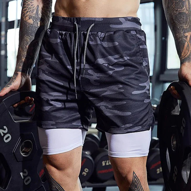 Men’s 2-in-1 Sport Shorts – Quick-Dry, Breathable, Gym & Running - The Little Market Shop
