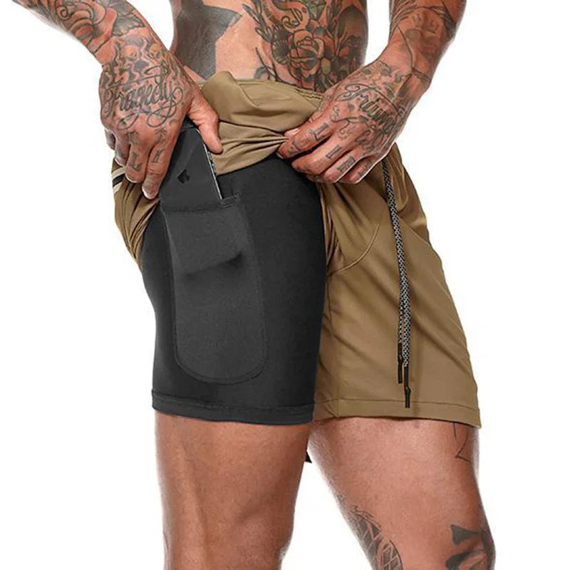 Men’s 2-in-1 Sport Shorts – Quick-Dry, Breathable, Gym & Running - The Little Market Shop