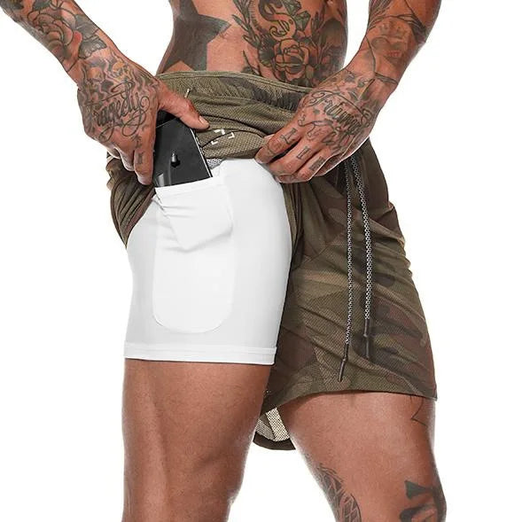 Men’s 2-in-1 Sport Shorts – Quick-Dry, Breathable, Gym & Running - The Little Market Shop