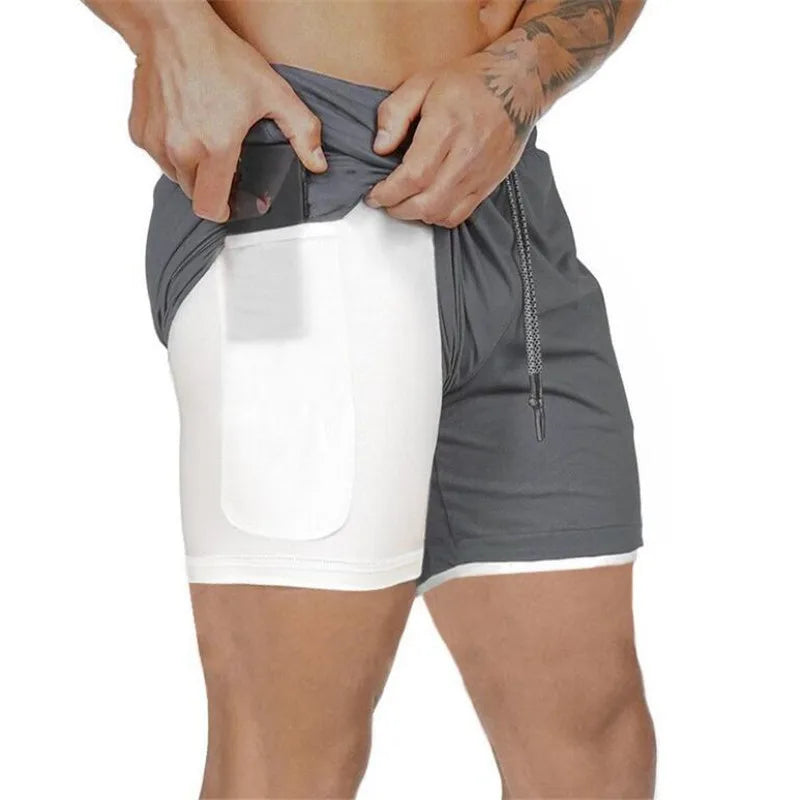 Men’s 2-in-1 Sport Shorts – Quick-Dry, Breathable, Gym & Running - The Little Market Shop