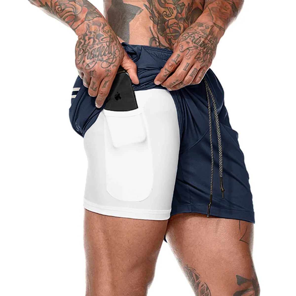 Men’s 2-in-1 Sport Shorts – Quick-Dry, Breathable, Gym & Running - The Little Market Shop