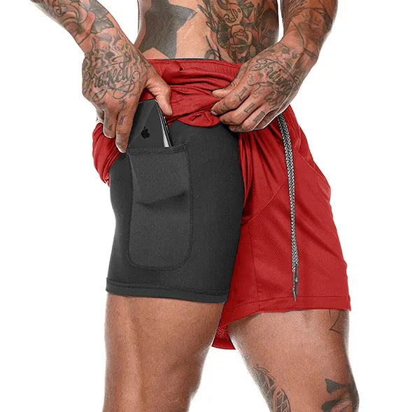 Men’s 2-in-1 Sport Shorts – Quick-Dry, Breathable, Gym & Running - The Little Market Shop