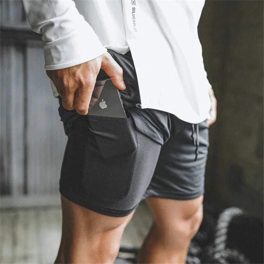 Men’s 2-in-1 Sport Shorts – Quick-Dry, Breathable, Gym & Running - The Little Market Shop