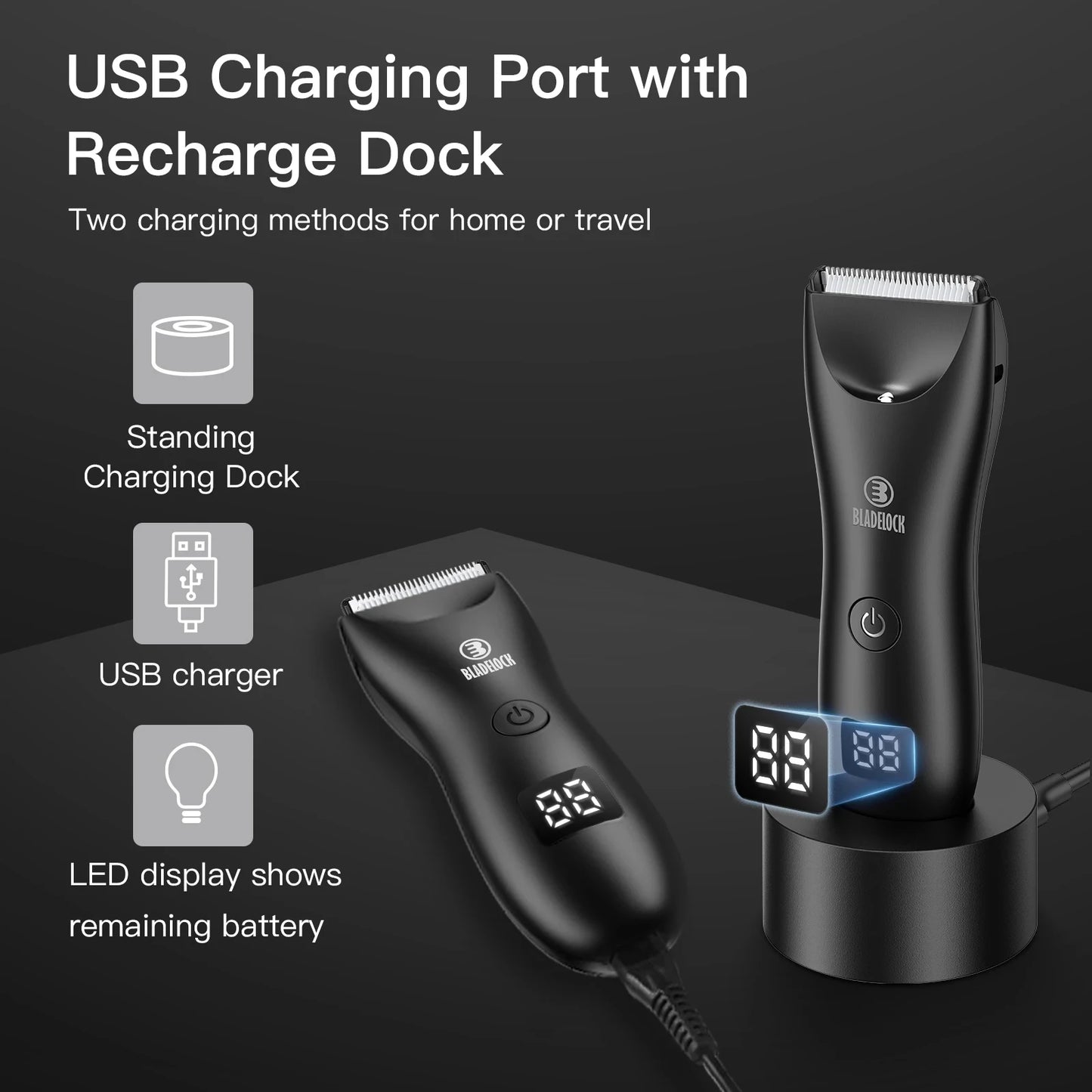 Men’s Body Hair Trimmer Rechargeable Ball Shaver Grooming Kit - The Little Market Shop