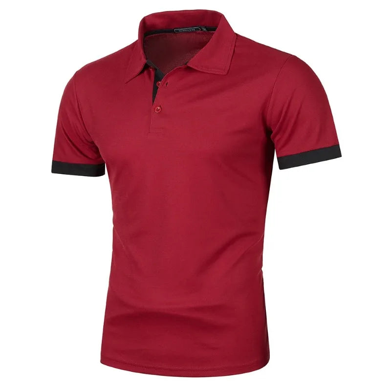 Men’s Short Sleeve Polo Shirt Solid Color Lightweight - The Little Market Shop