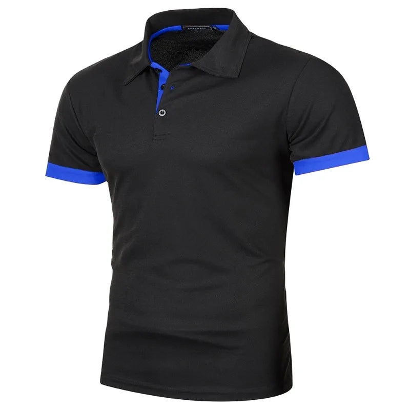 Men’s Short Sleeve Polo Shirt Solid Color Lightweight - The Little Market Shop