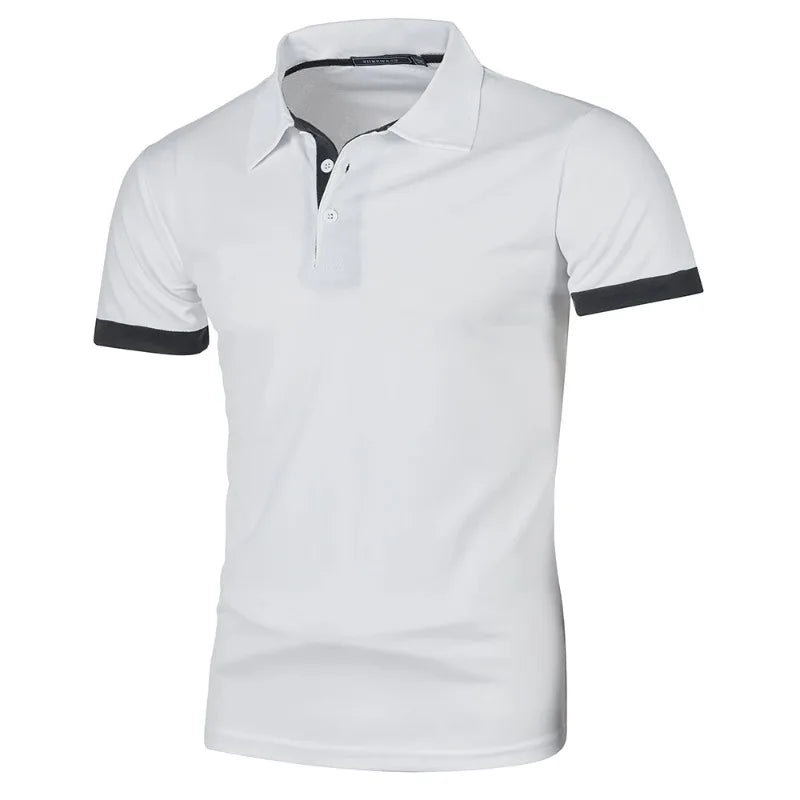 Men’s Short Sleeve Polo Shirt Solid Color Lightweight - The Little Market Shop