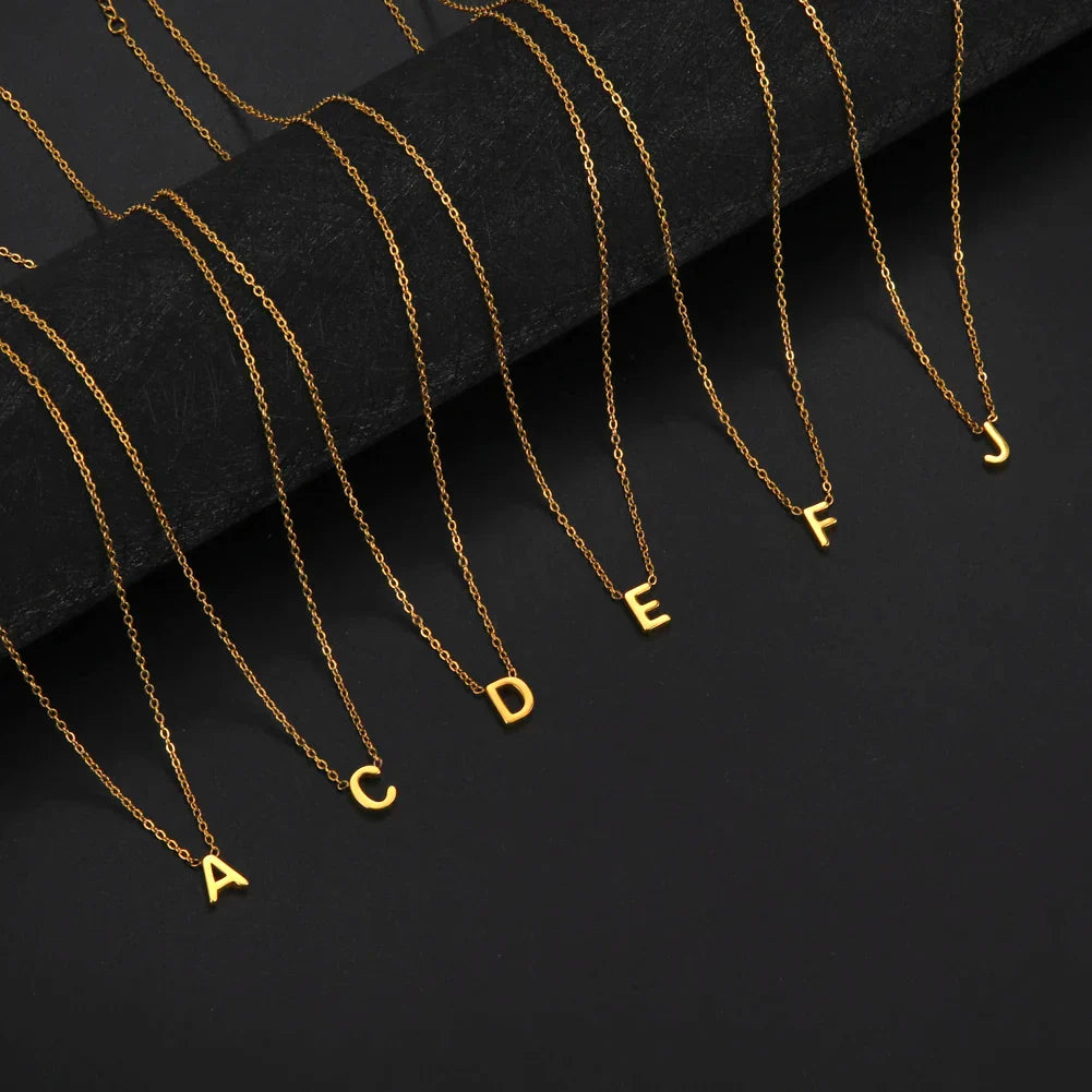 Minimalist A-Z Initial Necklace – Stylish Stainless Steel Jewellery - The Little Market Shop