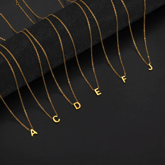 Minimalist A-Z Initial Necklace – Stylish Stainless Steel Jewellery - The Little Market Shop